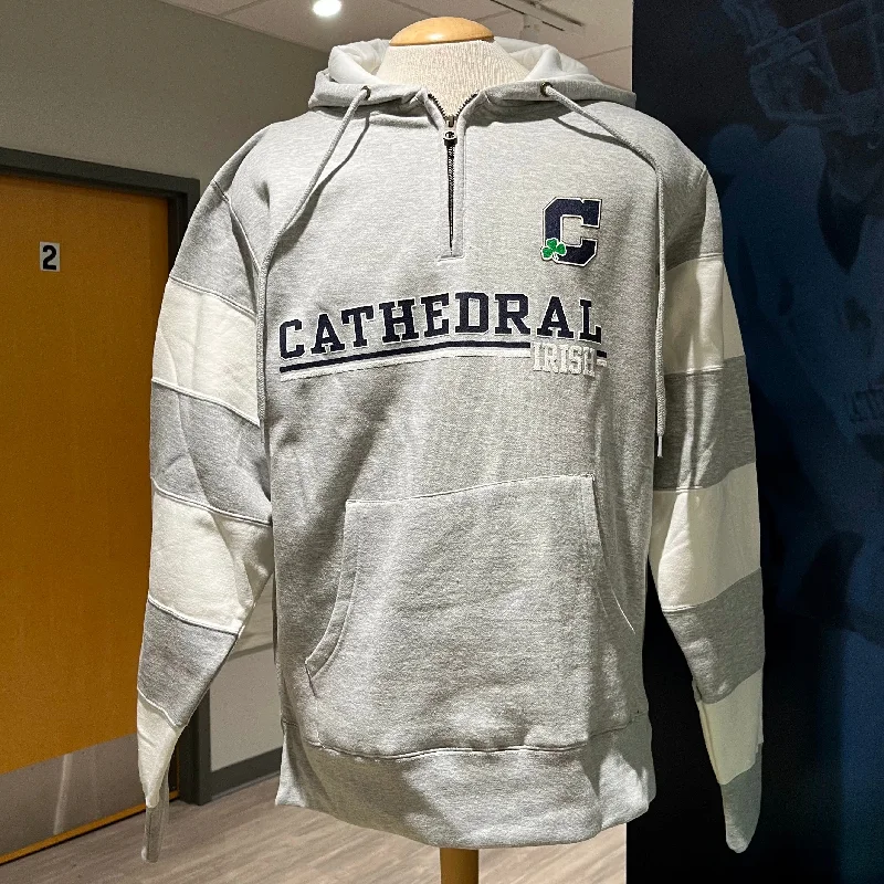 Cathedral Striped Sleeve Hoodie Hoodie with Hem Lace Feminine Delicate