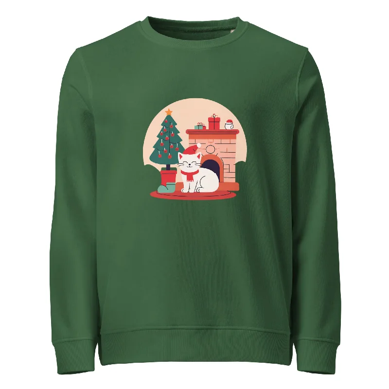 Catty Christmas Graphic Women Organic Sweatshirt Hoodie with Hood Adjustable Protection Catty Christmas Graphic Women Organic Sweatshirt Hoodie with Hood Adjustable Protection