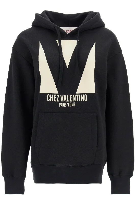 Chez Valentino Oversized Hoodie Hoodie with Patch Decorative Personalized