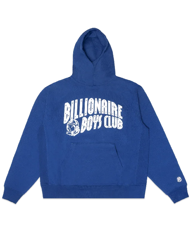 Classic Curve Logo Hoodie Hoodie with Zipper Placket Modern Functional
