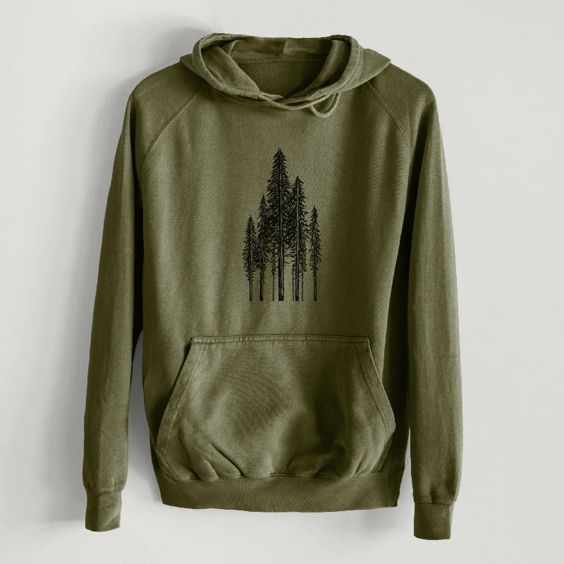 Coastal Redwoods - Mid-Weight Unisex Vintage 100% Cotton Hoodie Hoodie with Zipper Placket Modern Functional Coastal Redwoods - Mid-Weight Unisex Vintage 100% Cotton Hoodie Hoodie with Zipper Placket Modern Functional