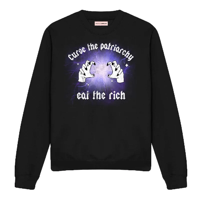 Curse The Patriarchy Feminist Sweatshirt Hoodie with Cuffed Sleeves Snug Secure