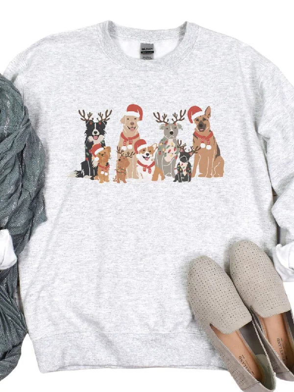 Dogs of Christmas Heavy Blend Unisex Crewneck Graphic Sweatshirt Hoodie with Bell Sleeves Flared Feminine Dogs of Christmas Heavy Blend Unisex Crewneck Graphic Sweatshirt Hoodie with Bell Sleeves Flared Feminine