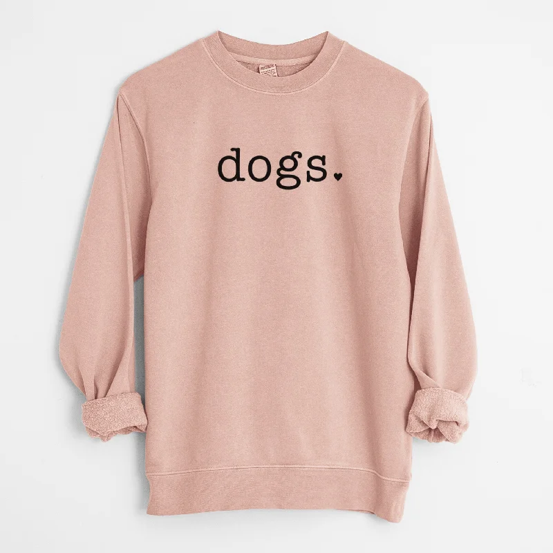 Dogs. - Unisex Pigment Dyed Crew Sweatshirt Hoodie with Hem Raw Edge Edgy Unfinished Dogs. - Unisex Pigment Dyed Crew Sweatshirt Hoodie with Hem Raw Edge Edgy Unfinished