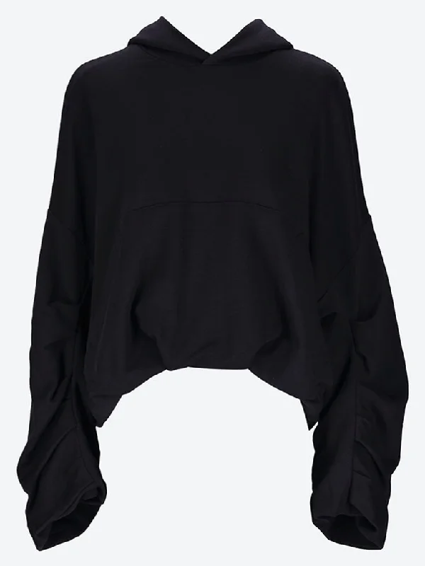 Oversized sweatshirt hoodie Hoodie with Hem Frayed Vintage Worn