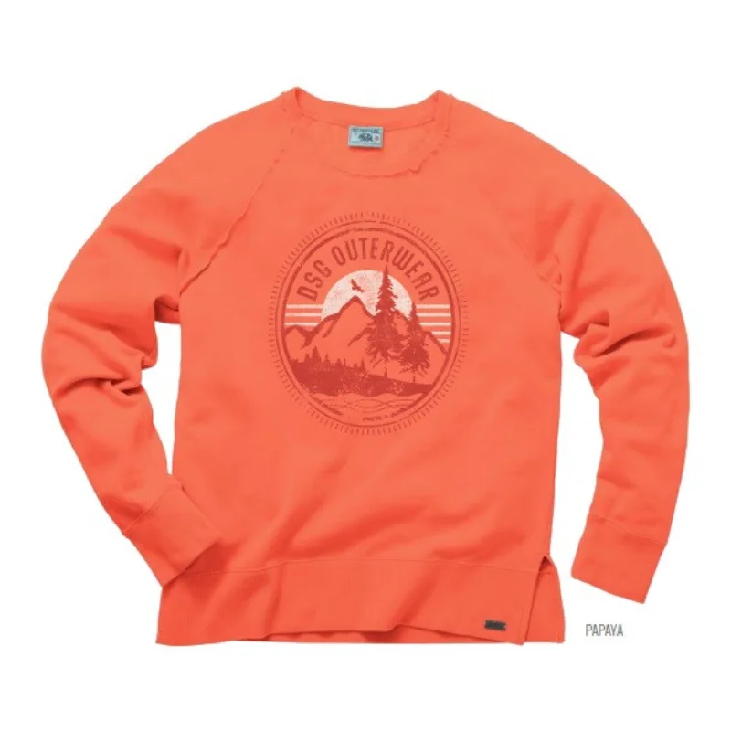 Side Slit Crew Sweatshirt Hoodie with Neon Bright Vibrant