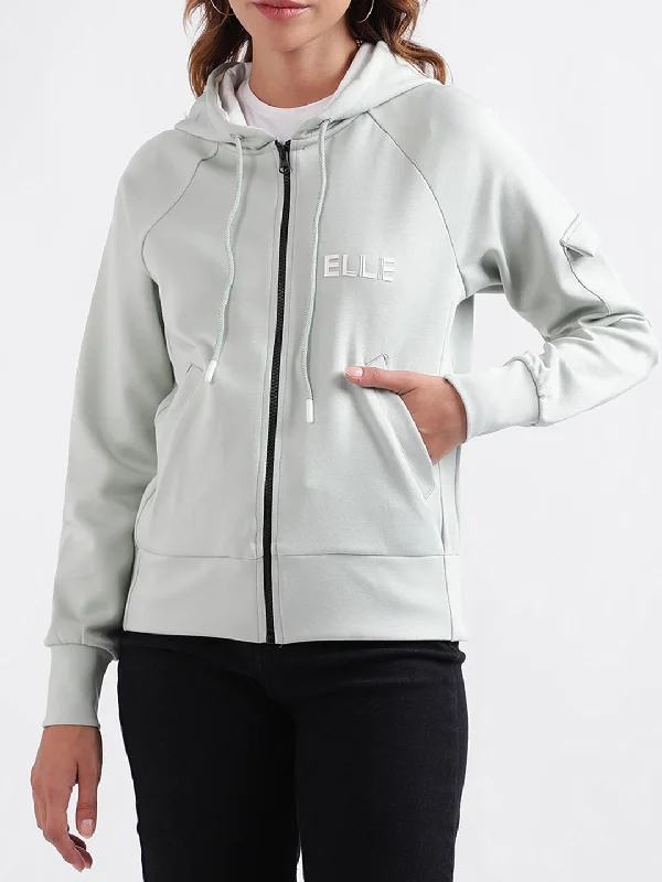 Elle Women Solid Full Sleeves Hooded Sweatshirt Hoodie with Hem Elastic Stretchable Comfortable Elle Women Solid Full Sleeves Hooded Sweatshirt Hoodie with Hem Elastic Stretchable Comfortable