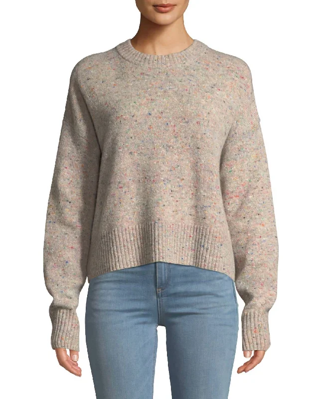 Emmeline Sweater In Multi Hooded Caped Shawl Collar