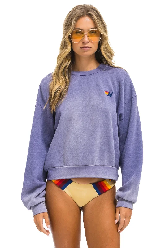 ESSENTIAL RELAXED CREW SWEATSHIRT - FADED GRAPE Hoodie with Thumb Holes Functional Cozy ESSENTIAL RELAXED CREW SWEATSHIRT - FADED GRAPE Hoodie with Thumb Holes Functional Cozy