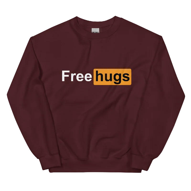 Free Hugs Unisex Sweatshirt Hoodie with Ribbed Neckline Snug Warm
