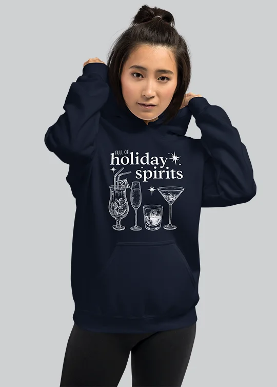 Full of Holiday Spirits Hoodie Hoodie with Tie-Dye Psychedelic Retro