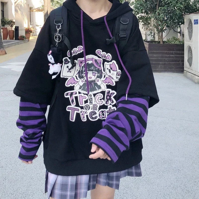 Japanese Moletom Anime Hoodies Cartoon E Girl Y2k Gothic Harajuku Hoodie with Hem Lace Feminine Delicate Japanese Moletom Anime Hoodies Cartoon E Girl Y2k Gothic Harajuku Hoodie with Hem Lace Feminine Delicate