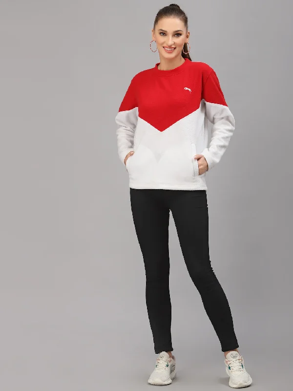 JUMP USA Women White & Red Solid Active Wear Sweatshirt Hoodie with Earth Tones Natural Calm JUMP USA Women White & Red Solid Active Wear Sweatshirt Hoodie with Earth Tones Natural Calm