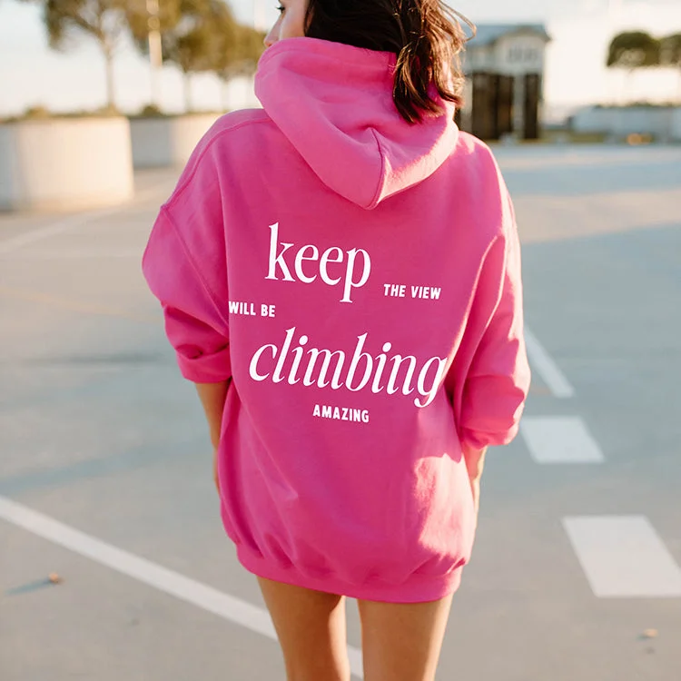 Keep Climbing Hoodie Hoodie with Puffed Sleeves Voluminous Trendy