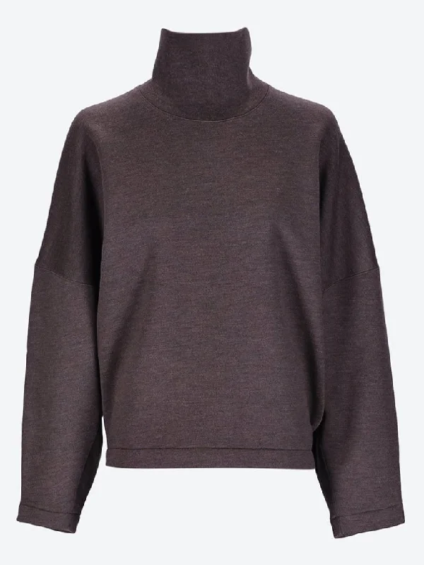 High neck sweatshirt Hoodie with Typography Text Message