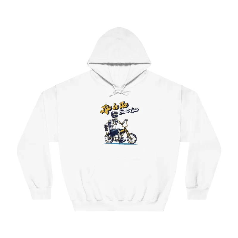 Life in the Small Gear Skeleton Hoodie - Cycling - Unisex Hoodie with Batwing Sleeves Loose Dramatic Life in the Small Gear Skeleton Hoodie - Cycling - Unisex Hoodie with Batwing Sleeves Loose Dramatic
