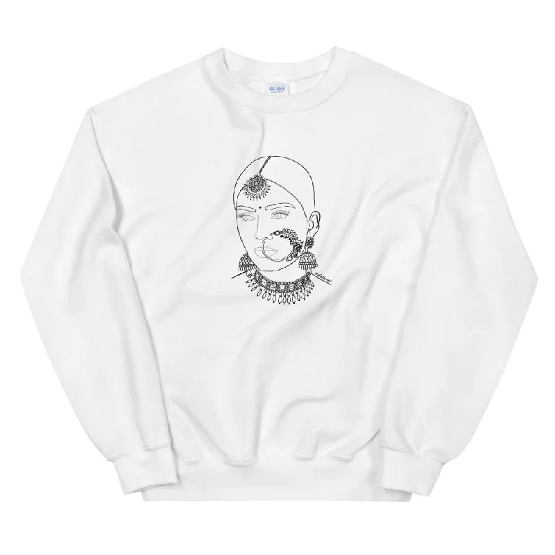 Line Drawing Desi Rani Sweatshirt Hoodie with Logo Branding Identity