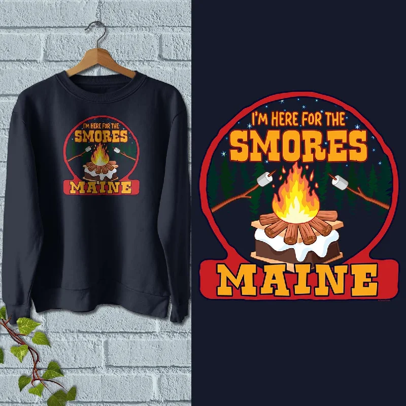 Maine Here For The Smores Sweatshirt Adult Unisex S-XXL Hoodie with Rhinestones Sparkly Elegant Maine Here For The Smores Sweatshirt Adult Unisex S-XXL Hoodie with Rhinestones Sparkly Elegant