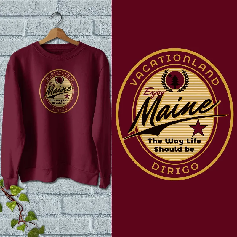 Maine Vacationland Dirigo Logo Sweatshirt Adult Unisex S-XXL Hoodie Jacket Zipper Layering Maine Vacationland Dirigo Logo Sweatshirt Adult Unisex S-XXL Hoodie Jacket Zipper Layering