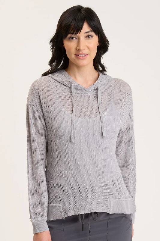 Mesh Sidel Hoodie Hoodie with Drop Shoulder Relaxed Streetwear