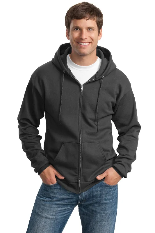 Port & Company Tall Essential Fleece Full-Zip Hooded Sweatshirt. PC90ZHT Hoodie with Raglan Sleeves Sporty Comfortable Port & Company Tall Essential Fleece Full-Zip Hooded Sweatshirt. PC90ZHT Hoodie with Raglan Sleeves Sporty Comfortable