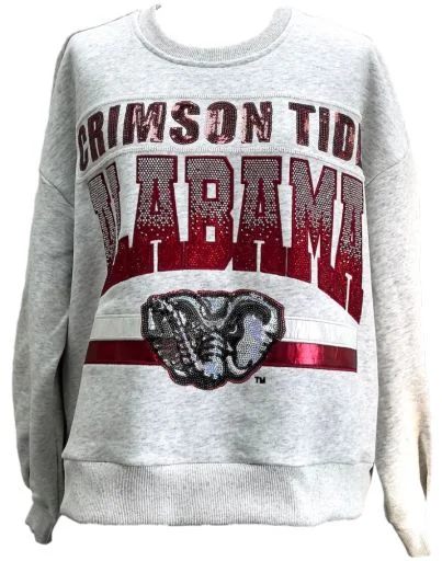 QOS Crimson Tide Alabama Vintage Sweatshirt Hoodie with Ribbed Cuffs Snug Fit Comfort QOS Crimson Tide Alabama Vintage Sweatshirt Hoodie with Ribbed Cuffs Snug Fit Comfort