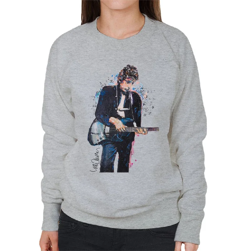 Sidney Maurer Original Portrait Of Bob Dylan On Bass Women's Sweatshirt Hoodie with Snap Buttons Easy Quick Sidney Maurer Original Portrait Of Bob Dylan On Bass Women's Sweatshirt Hoodie with Snap Buttons Easy Quick