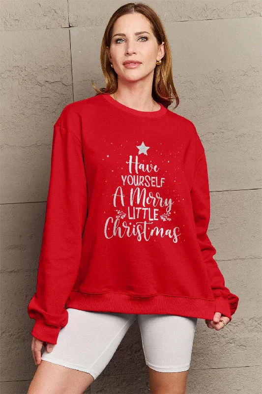 Simply Love Full Size HAVE YOURSELF A MERRY LITTLE CHRISTMAS Round Neck Sweatshirt Hoodie with Belted Waist Structured Tailored Simply Love Full Size HAVE YOURSELF A MERRY LITTLE CHRISTMAS Round Neck Sweatshirt Hoodie with Belted Waist Structured Tailored