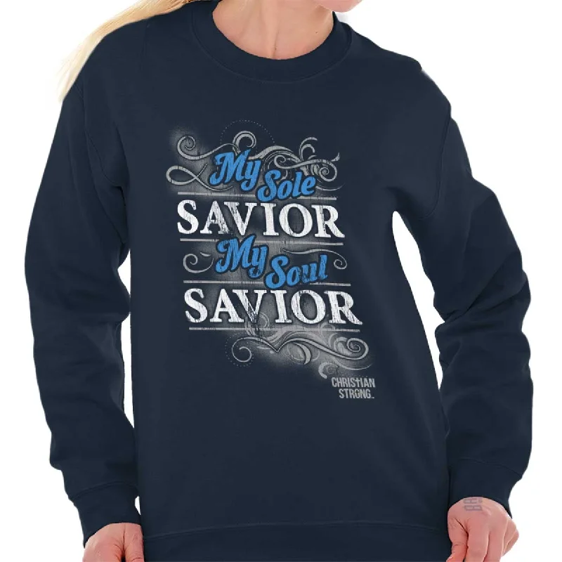 Soul Savior Crewneck Sweatshirt Hoodie with Hem Lace Feminine Delicate