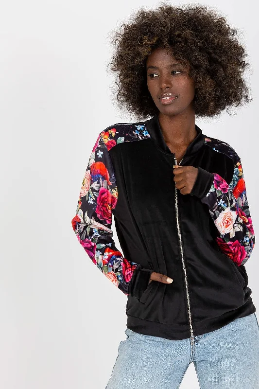 Sweatshirt Rue Paris Hoodie with Hem Detail Decorative Unique