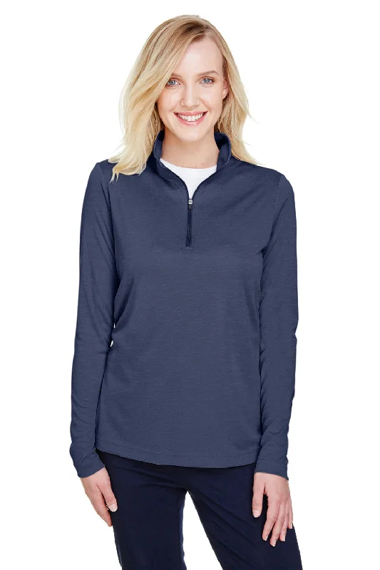 Team 365 Womens Zone Sonic Performance Moisture Wicking 1/4 Zip Sweatshirt - Heather Dark Navy Blue Hoodie with Rhinestones Sparkly Elegant Team 365 Womens Zone Sonic Performance Moisture Wicking 1/4 Zip Sweatshirt - Heather Dark Navy Blue Hoodie with Rhinestones Sparkly Elegant
