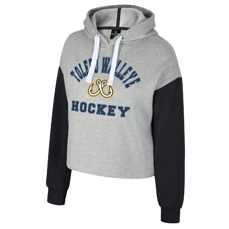 Toledo Walleye Ladies Sage Hooded Sweatshirt Hoodie with Hem Elastic Stretchable Comfortable