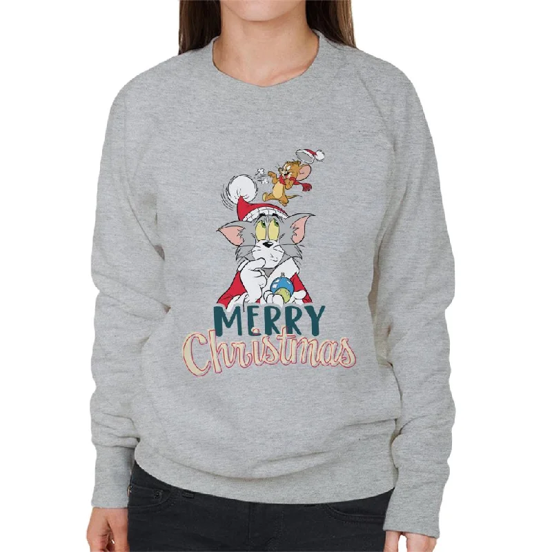 Tom and Jerry Christmas Merry Xmas Women's Sweatshirt Hoodie with Drop Shoulder Relaxed Streetwear Tom and Jerry Christmas Merry Xmas Women's Sweatshirt Hoodie with Drop Shoulder Relaxed Streetwear