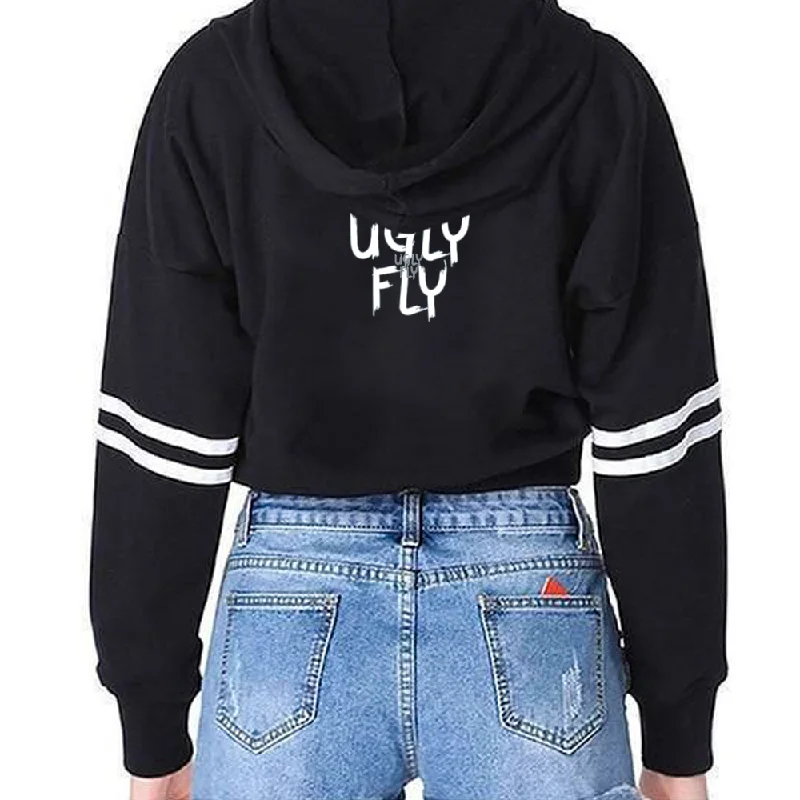 Ugly Fly Women's Long Sleeve Cotton Crop Hoodie Hoodie with Batwing Sleeves Loose Dramatic Ugly Fly Women's Long Sleeve Cotton Crop Hoodie Hoodie with Batwing Sleeves Loose Dramatic