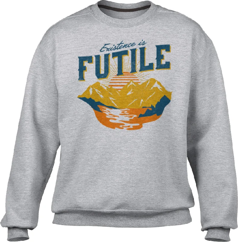 Unisex Existence is Futile Sweatshirt Hoodie with Frayed Bohemian Relaxed