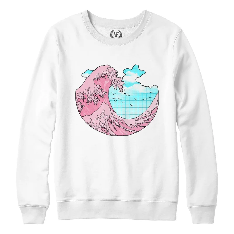 WAVEY : Sweatshirt Hoodie with Crew Neck Simple Timeless