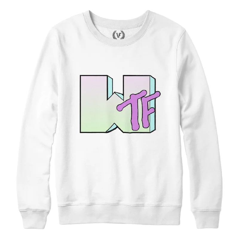 WTF : Sweatshirt Hoodie with Hem Raw Edge Edgy Unfinished