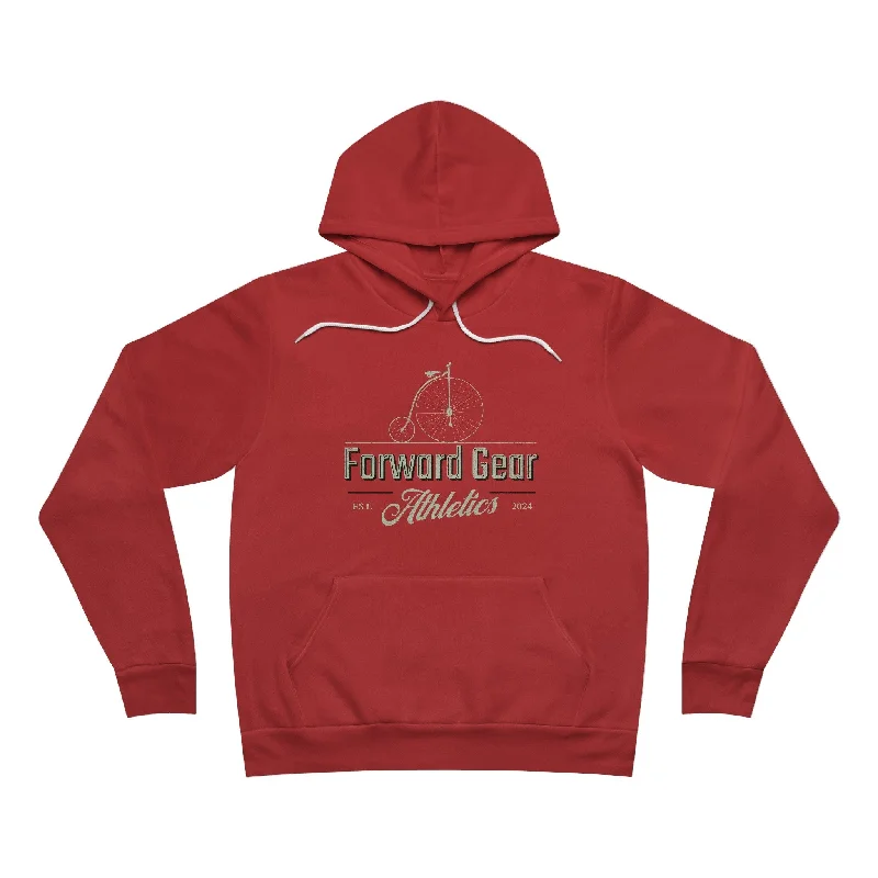 Vintage Bike - Forward Gear Athletics Script - Unisex Fleece Hoodie Zip Hoodie Drawstring Kangaroo Pocket