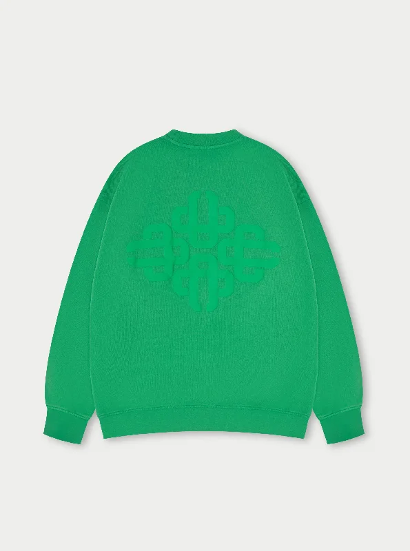 EMBLEM OVERSIZED SWEATSHIRT - WASHED GREEN Hoodie with Print Artistic Unique