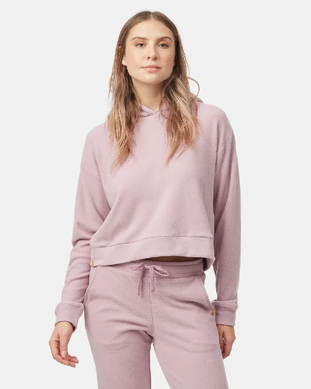 Luxe Cropped Hoodie Hoodie with Raglan Sleeves Sporty Comfortable