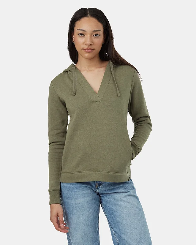 SeaFleece Placket Hoodie Hoodie with Color Block Contrast Stylish