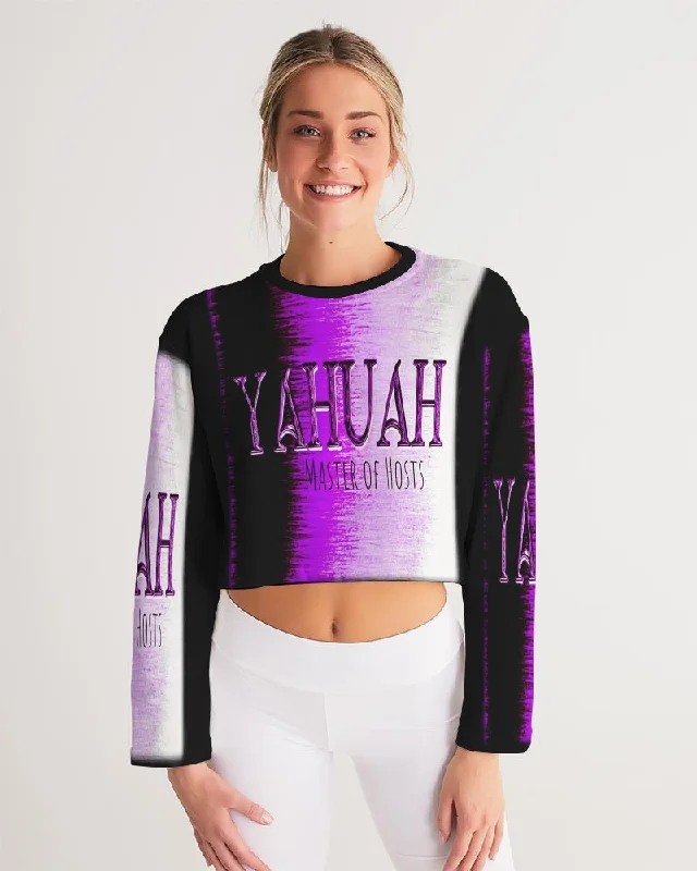 Yahuah-Master of Hosts 01-02 Designer Drop Shoulder Cropped Sweatshirt Hoodie with Stripes Bold Sporty Yahuah-Master of Hosts 01-02 Designer Drop Shoulder Cropped Sweatshirt Hoodie with Stripes Bold Sporty